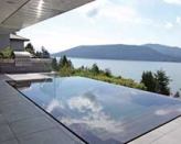 THE CANVAS: A tight, elevated lot overlooking Horseshoe LakeTHE PALETTE:Meticulously honed bluestone, black granite in multiple textures, a clear sheet of water with glass railings to matchTHE MASTERPIECE: An aquascape so precise it seems to have jumped off a draftsman’s table