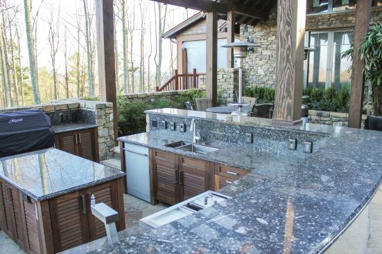 Materials: &nbsp;The kitchen has Ipe cabinetry and counters made of fossilized marble from Morocco.&nbsp;